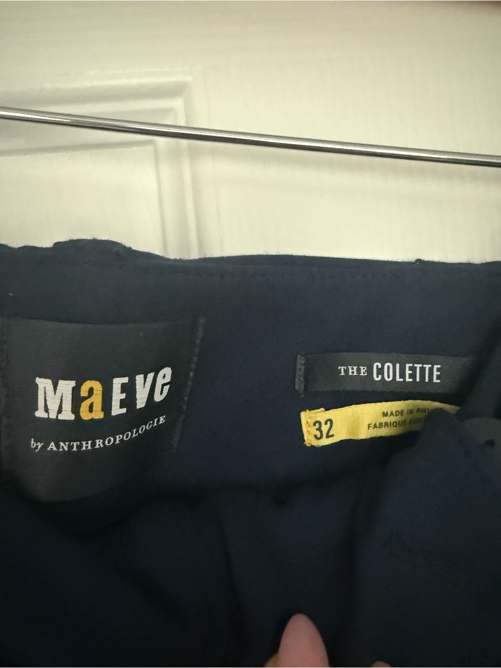 Maeve by anthropology, the Colette wide leg crop navy blue- size 32 - Picture 4 of 4